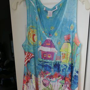 Printed Bicycle Sleeveless Dress